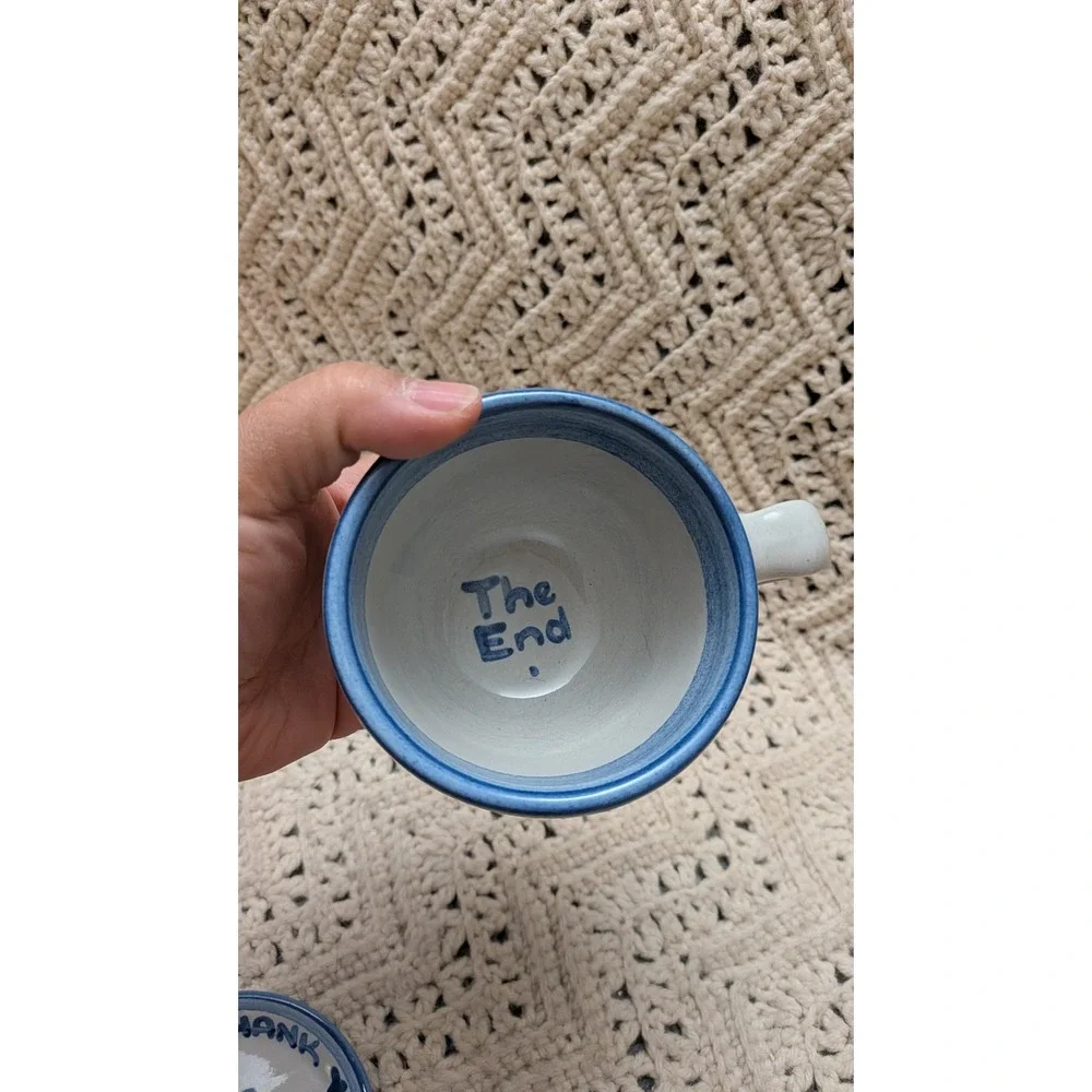 MA Hadley Pottery 3 Piece Lot Turtle Plate Thank You Dish Farmer The End Mug